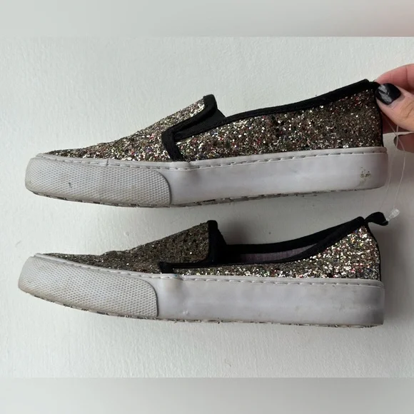 Cat & Jack Silver Glitter Slip On Sneaker size 2 - Picture 7 of 8